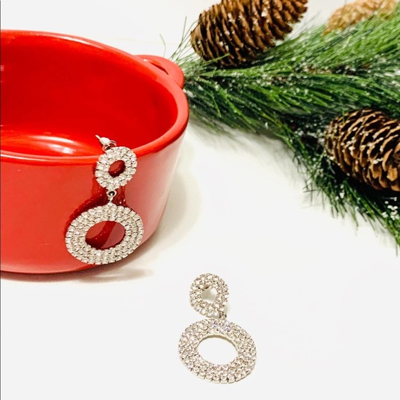 Fashionista21 Jewelry - Crystal Drop Hoop Earrings Round Dangle …